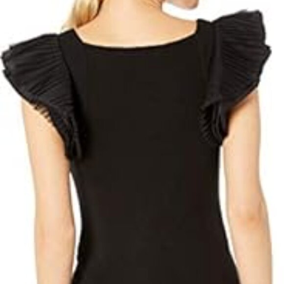 BCBG Elegant Black Ruffle Sleeve Top, XS, EUC - Picture 8 of 9